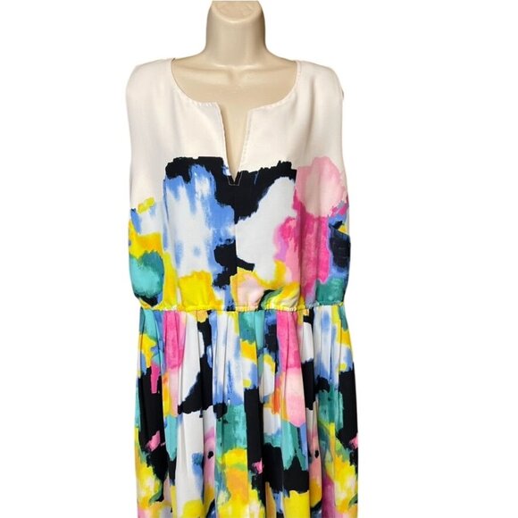 Lela Rose Lane Bryant Sleeveless Dress Pleated Bottom Plus Size 28 u - Picture 2 of 8